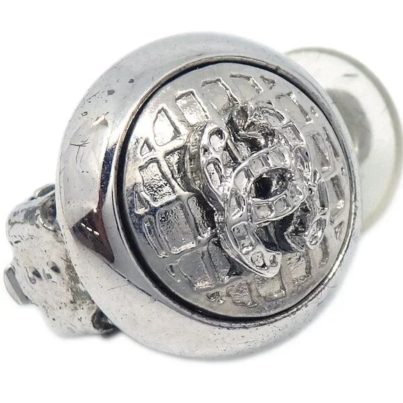 Chanel Button Clip-On Earrings Silver 00A 126452 - Picture 6 of 8